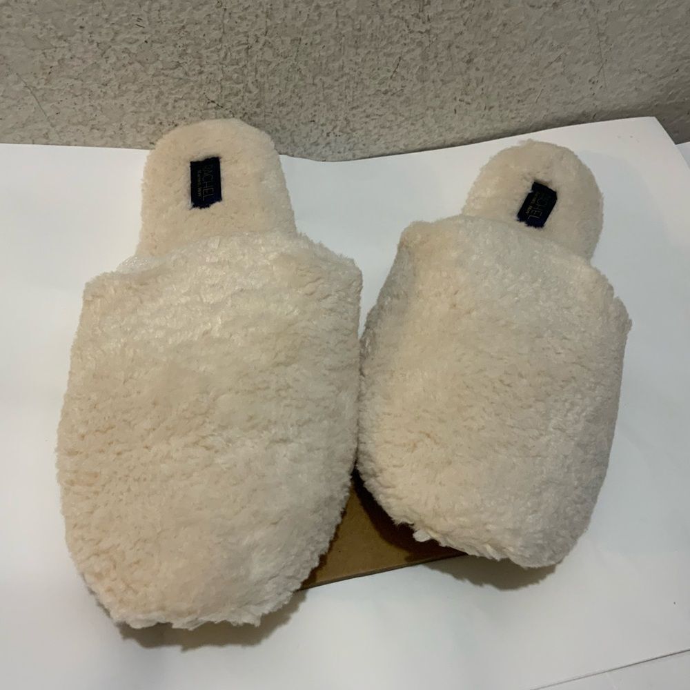 Rachel Roy Memory Foam slip on slippers NWT ivory size XL